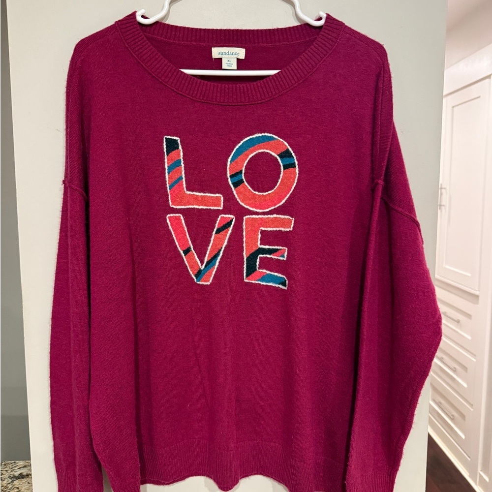 Sundance - Women's dark pink “Love” sweater, XL